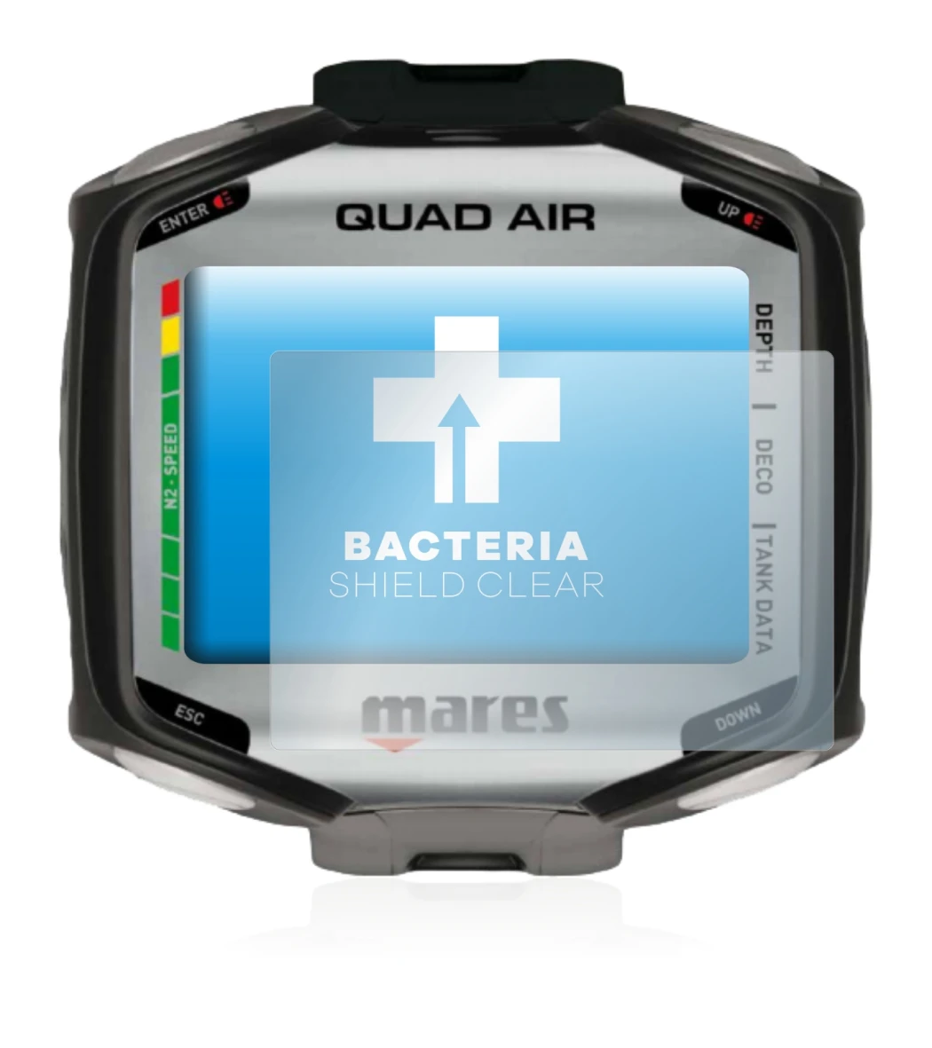 Image de l'appareil Mares Quad Air avec une grande variété de protections d'écran.