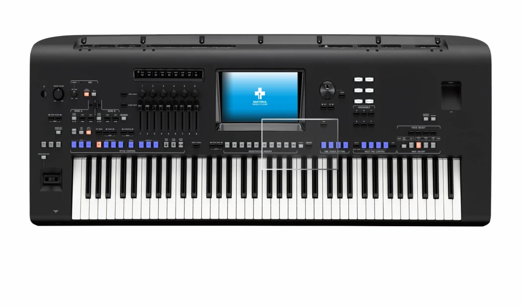 Image de l'appareil Yamaha Genos avec une grande variété de protections d'écran.