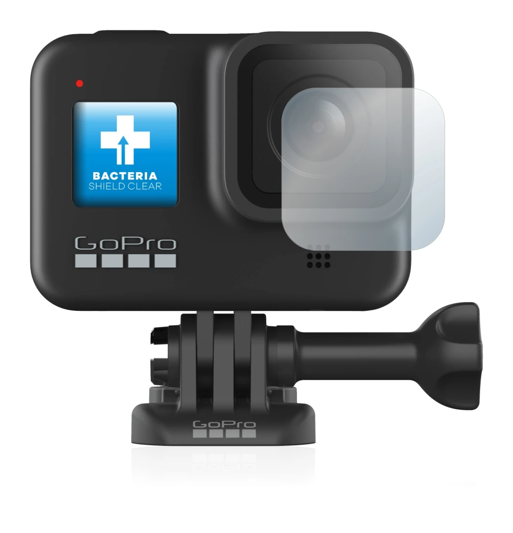 Image de l'appareil GoPro Hero 8 Black (Lentille) avec une grande variété de protections d'écran.