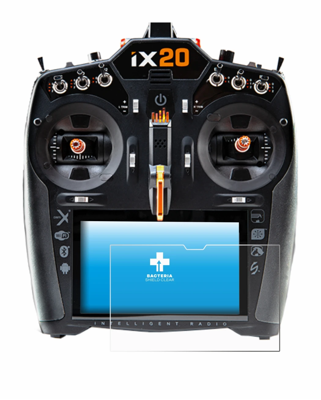 Image de l'appareil Spektrum iX20 avec une grande variété de protections d'écran.