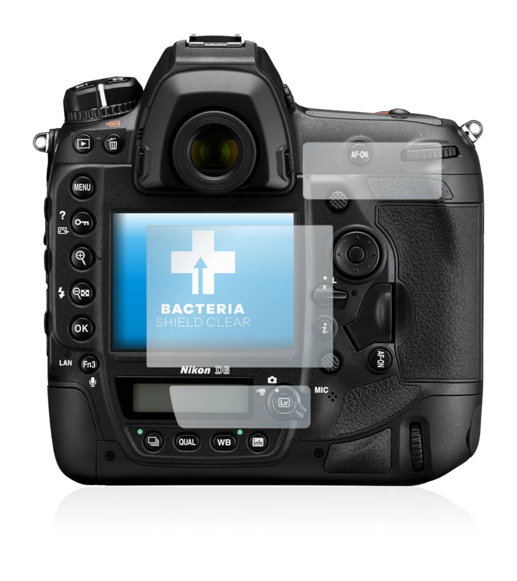 Image de l'appareil Nikon D6 avec une grande variété de protections d'écran.