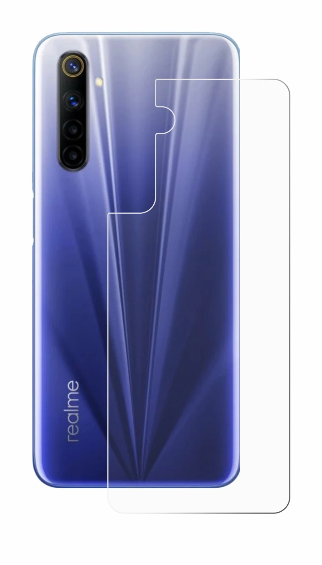 Image de l'appareil realme 6 (Arrière) avec une grande variété de protections d'écran.