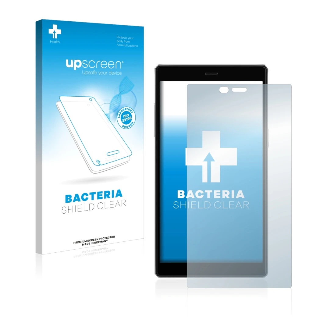 Face avant d’un emballage produit avec le logo de la marque upscreen. À côté, l’appareil GlocalMe G4 Pro est représenté avec l