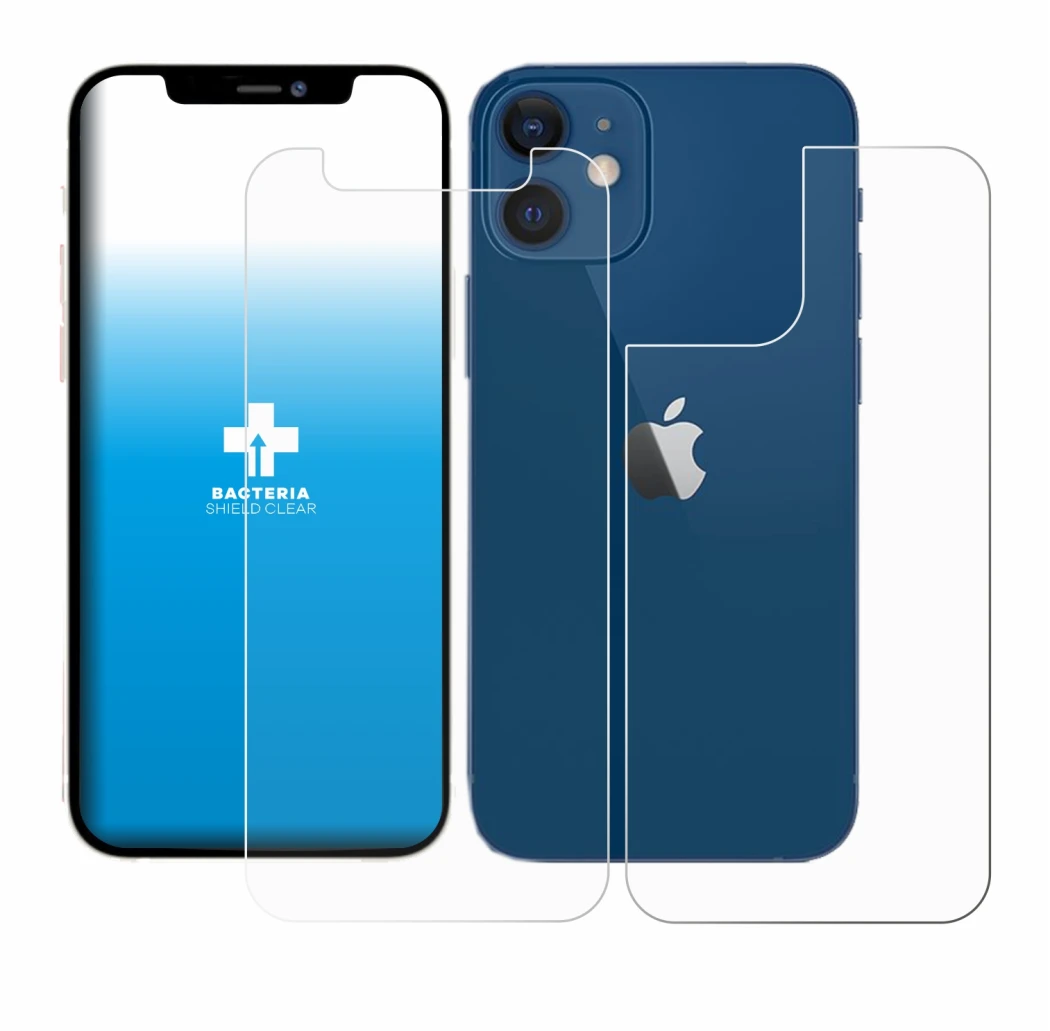 Image de l'appareil Apple iPhone 12 mini (Avant+Arrière) avec une grande variété de protections d'écran.