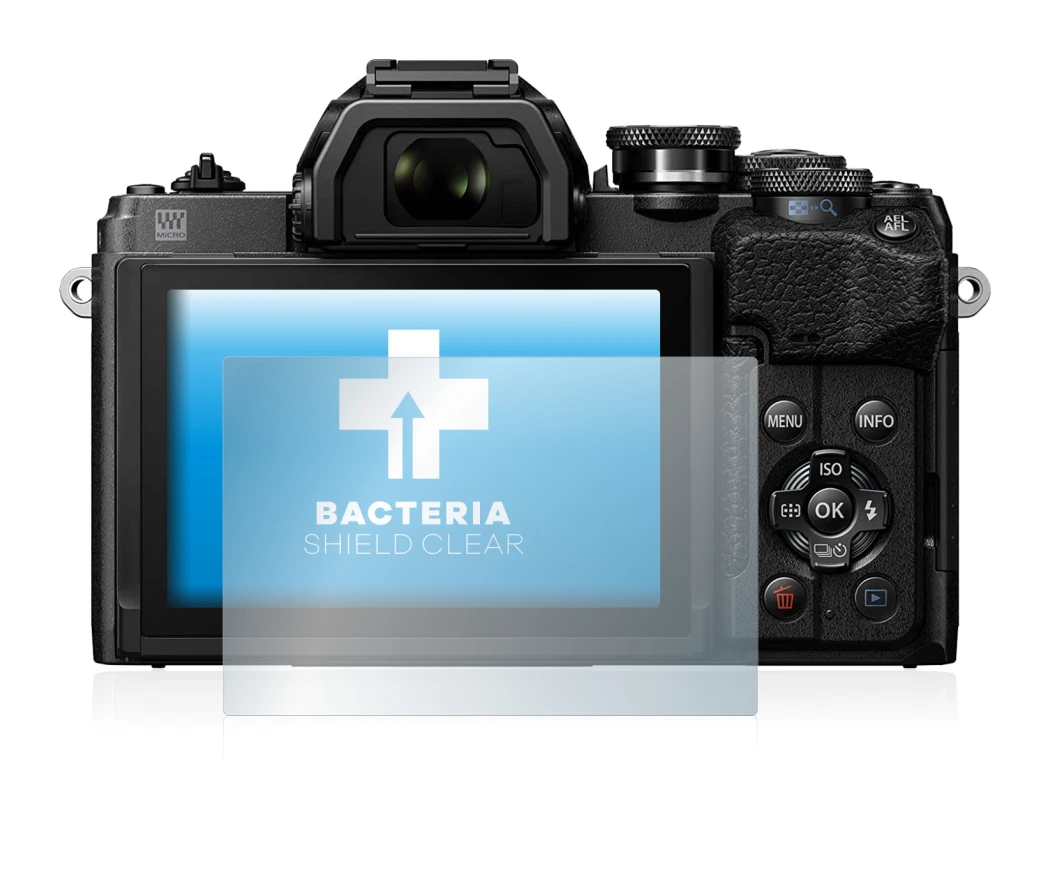 Image de l'appareil Olympus OM-D E-M10 Mark IV avec une grande variété de protections d'écran.