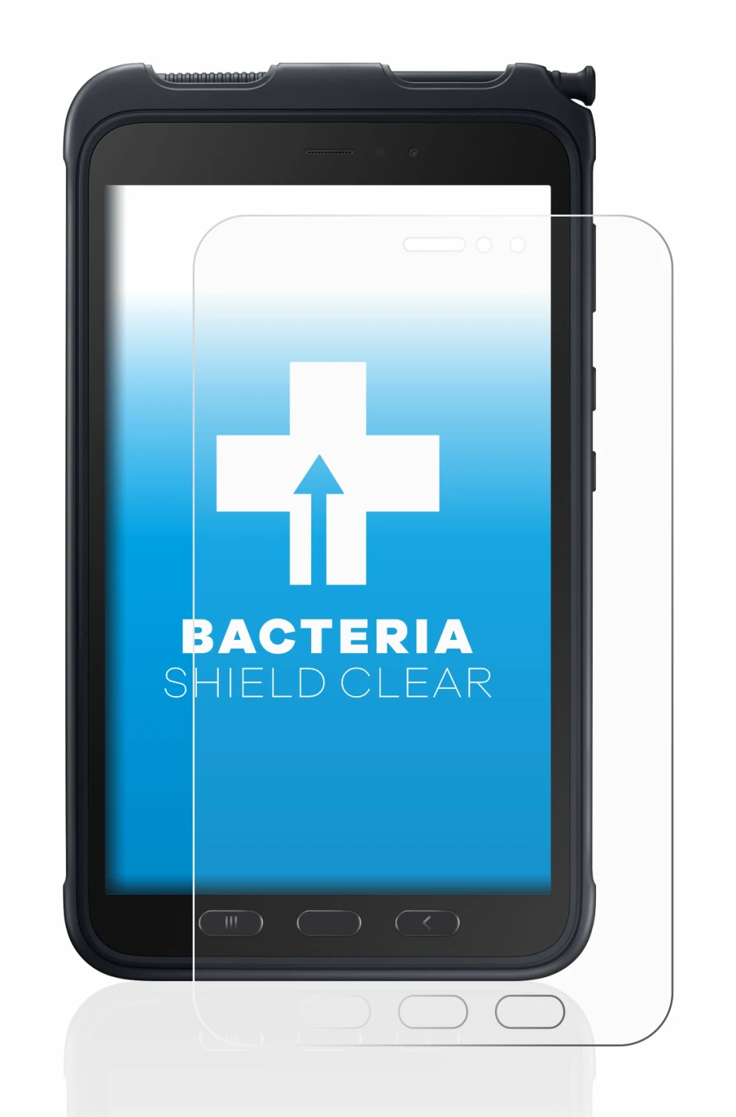 Image de l'appareil Samsung Galaxy Tab Active 3 avec une grande variété de protections d'écran.