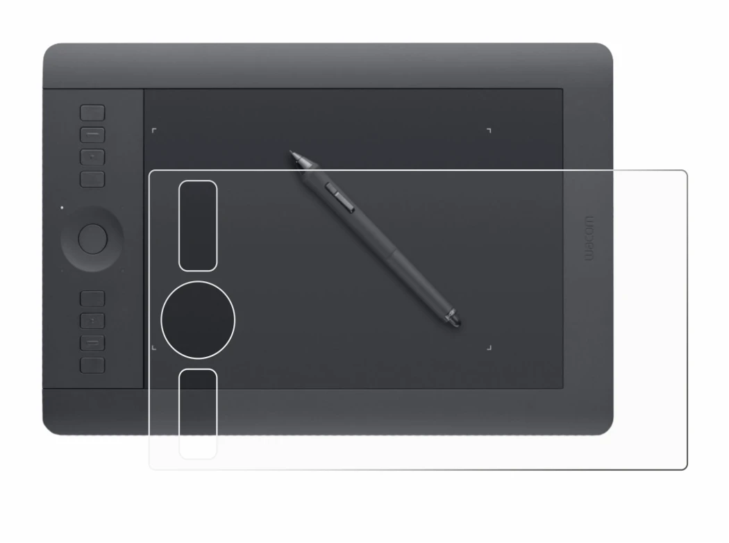 Image de l'appareil Wacom Intuos Pro S PTH-460 avec une grande variété de protections d'écran.