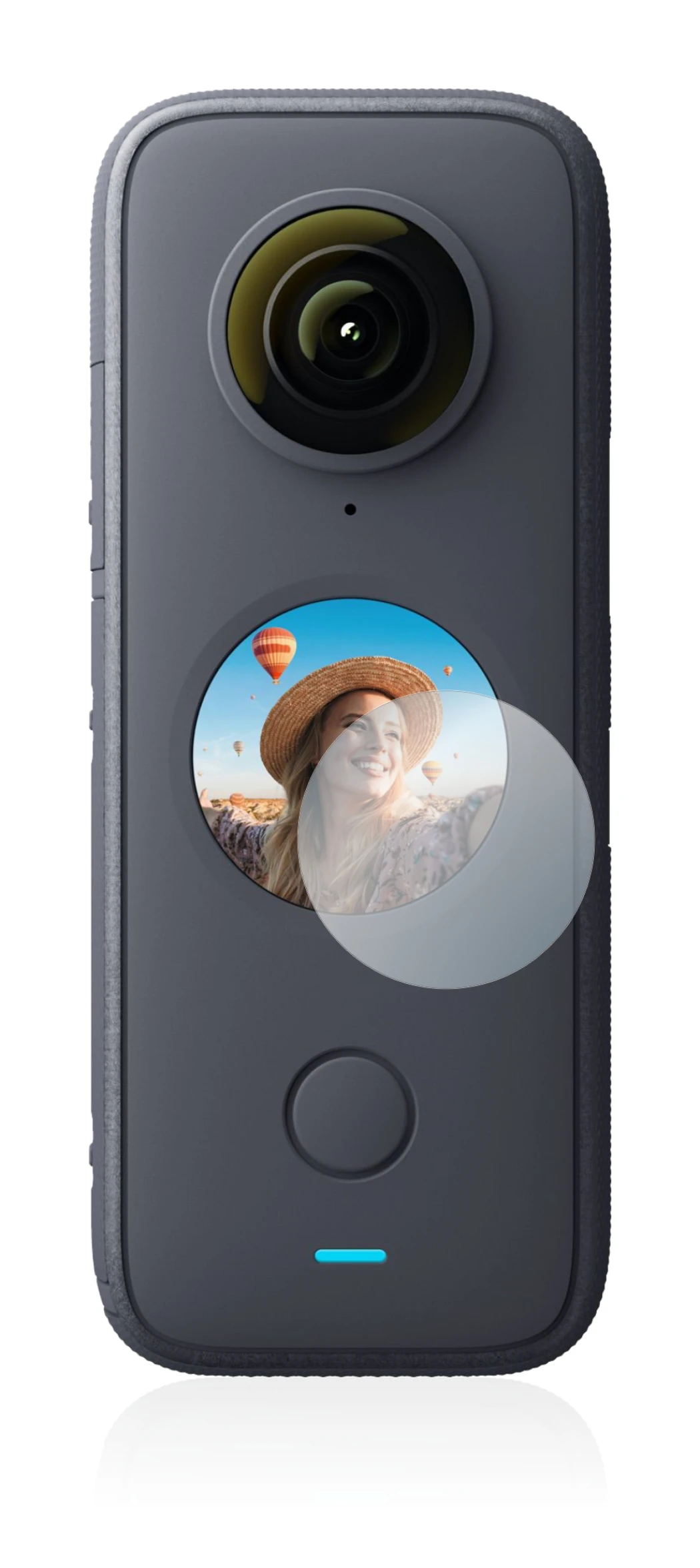 Image de l'appareil Insta360 One X2 avec une grande variété de protections d'écran.