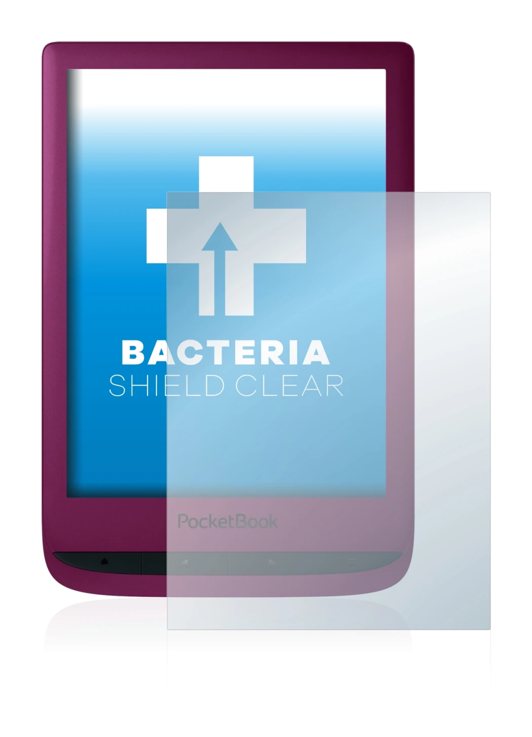 Image de l'appareil PocketBook Touch Lux 5 avec une grande variété de protections d'écran.