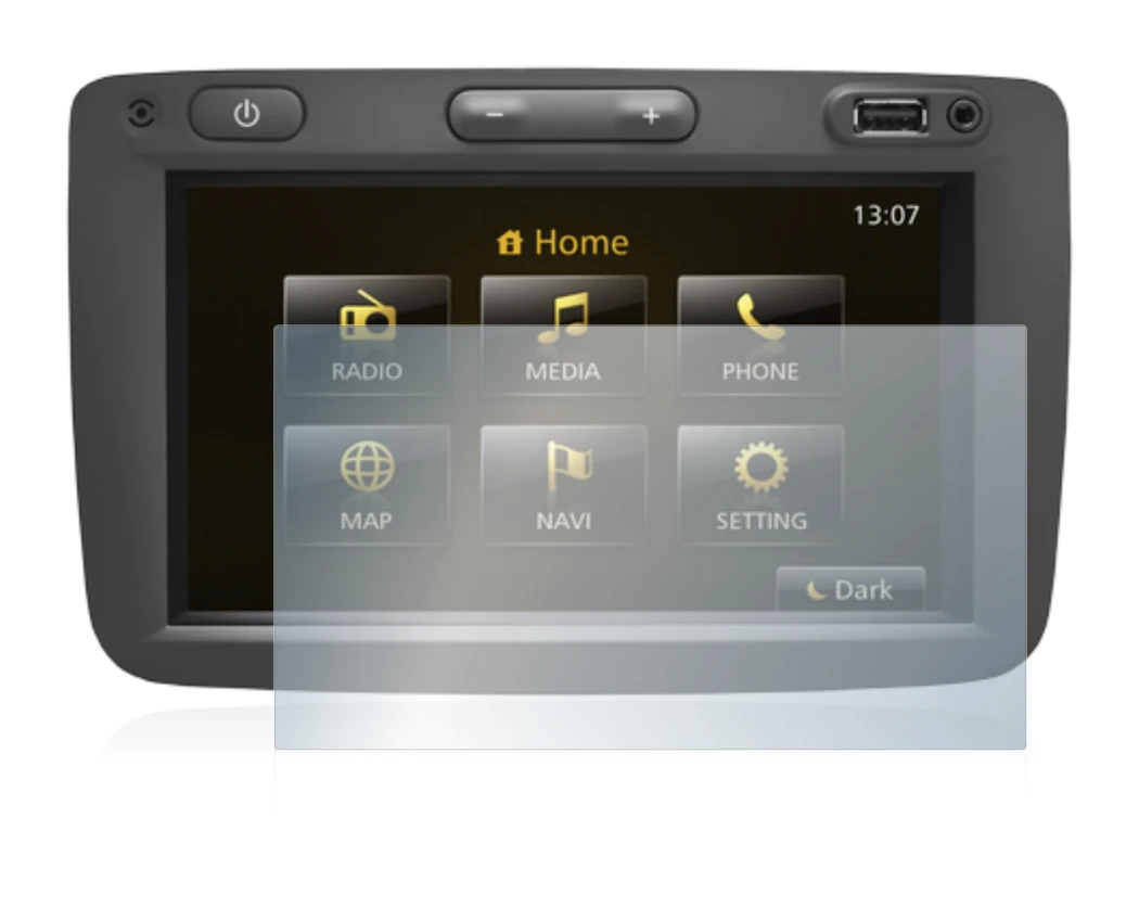 Image de l'appareil Dacia Duster 2 2019 Infotainment System avec une grande variété de protections d'écran.