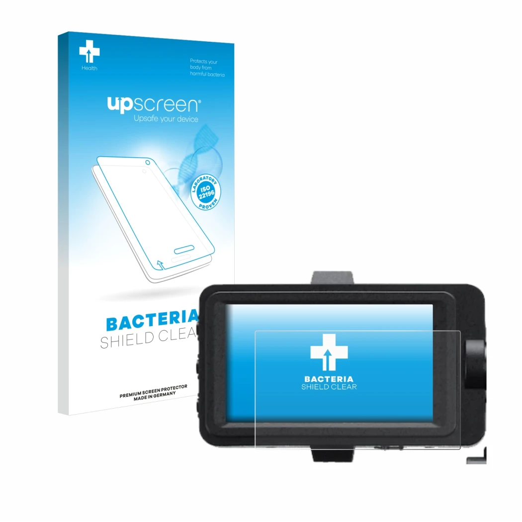 Face avant d’un emballage produit avec le logo de la marque upscreen. À côté, l’appareil Sony FX6 est représenté avec la prote