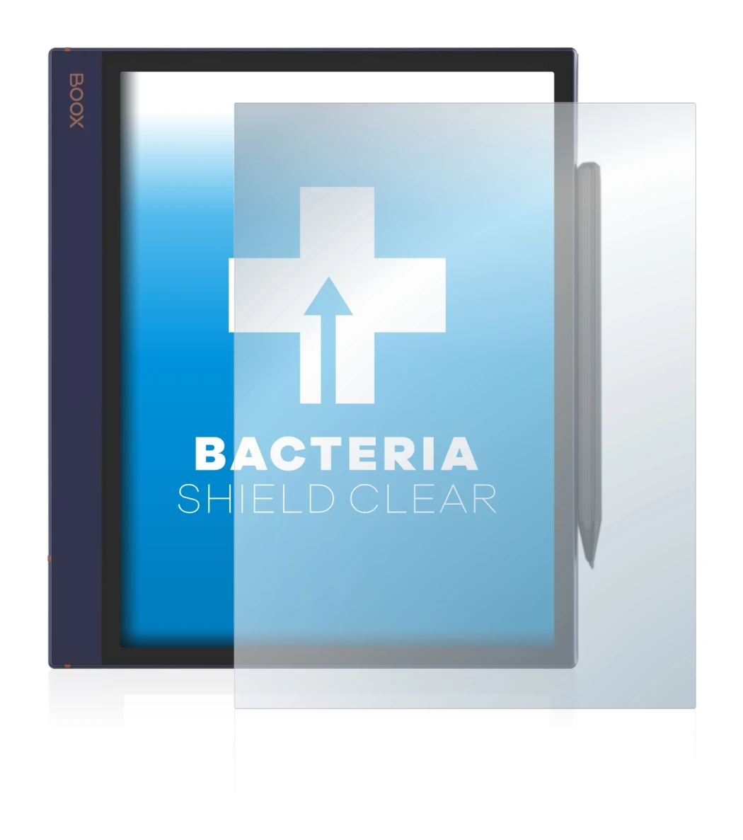 Image de l'appareil Boox Note Air avec une grande variété de protections d'écran.