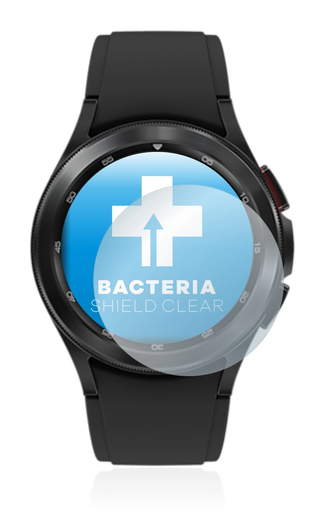 Image de l'appareil Samsung Galaxy Watch 4 Classic (42mm) avec une grande variété de protections d'écran.