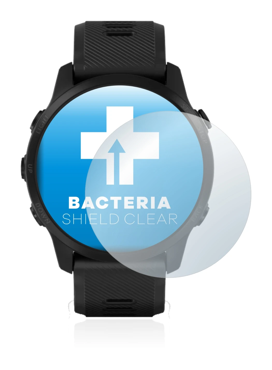 Image de l'appareil Garmin Forerunner 945 LTE avec une grande variété de protections d'écran.