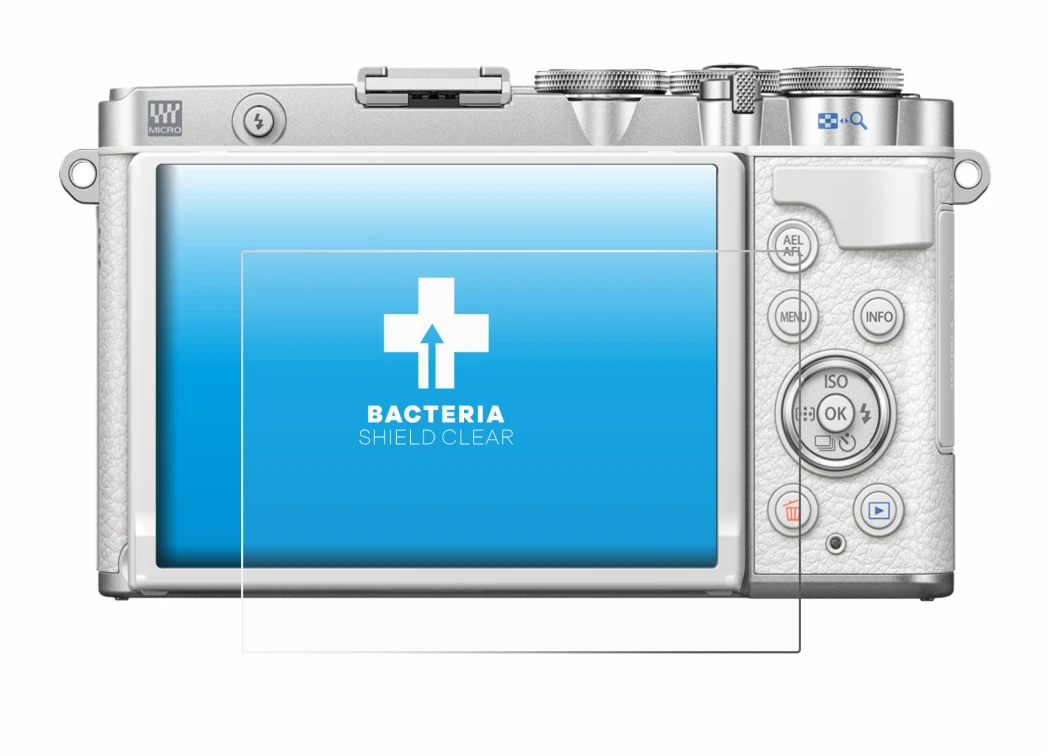 Image de l'appareil Olympus PEN E-P7 avec une grande variété de protections d'écran.