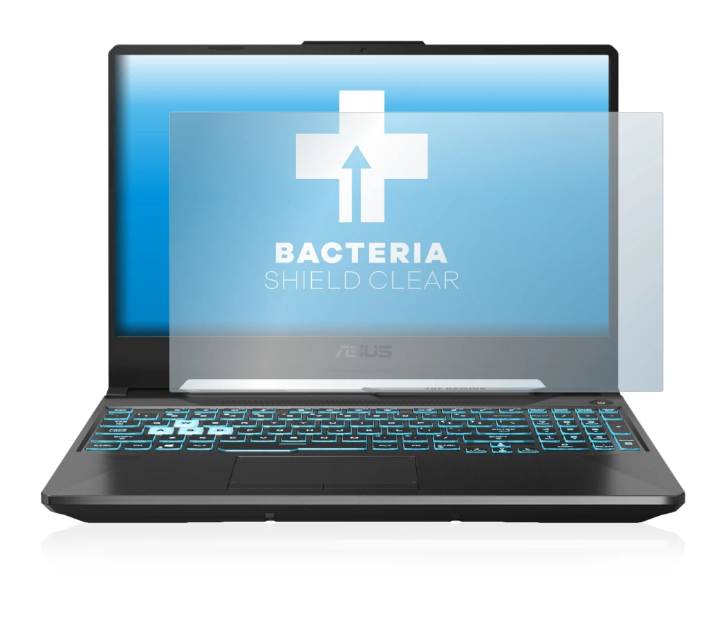 Image de l'appareil ASUS TUF Gaming A15 avec une grande variété de protections d'écran.