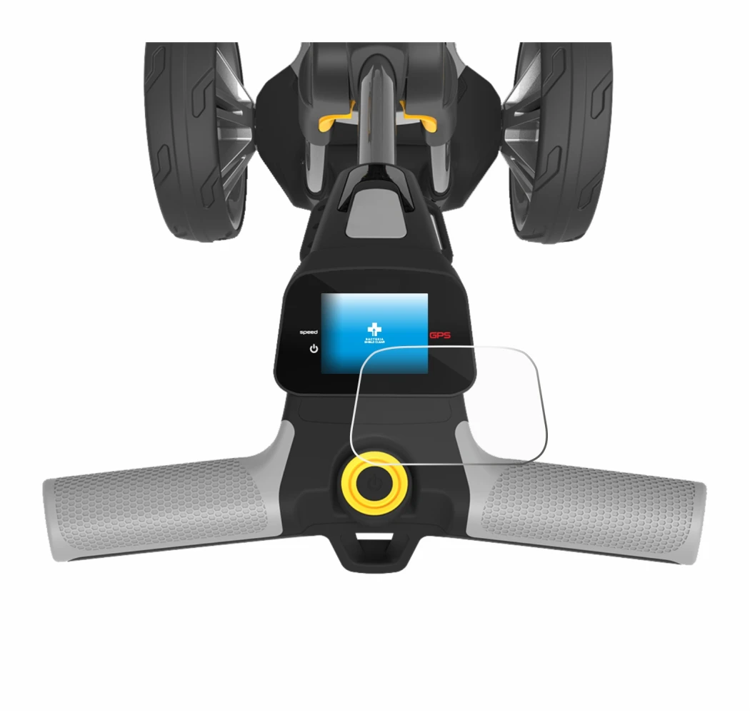 Image de l'appareil PowaKaddy CT6 GPS avec une grande variété de protections d'écran.