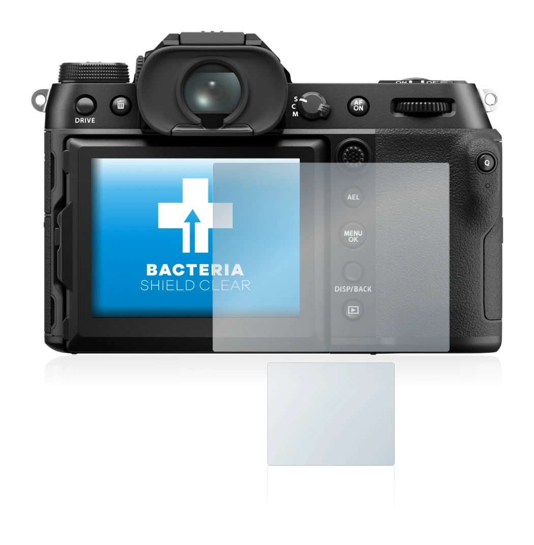 Image de l'appareil Fujifilm GFX50S II avec une grande variété de protections d'écran.