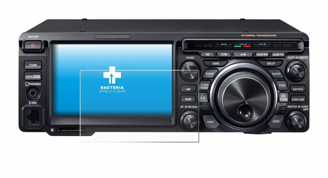 Image de l'appareil Yaesu FT-DX10 avec une grande variété de protections d'écran.