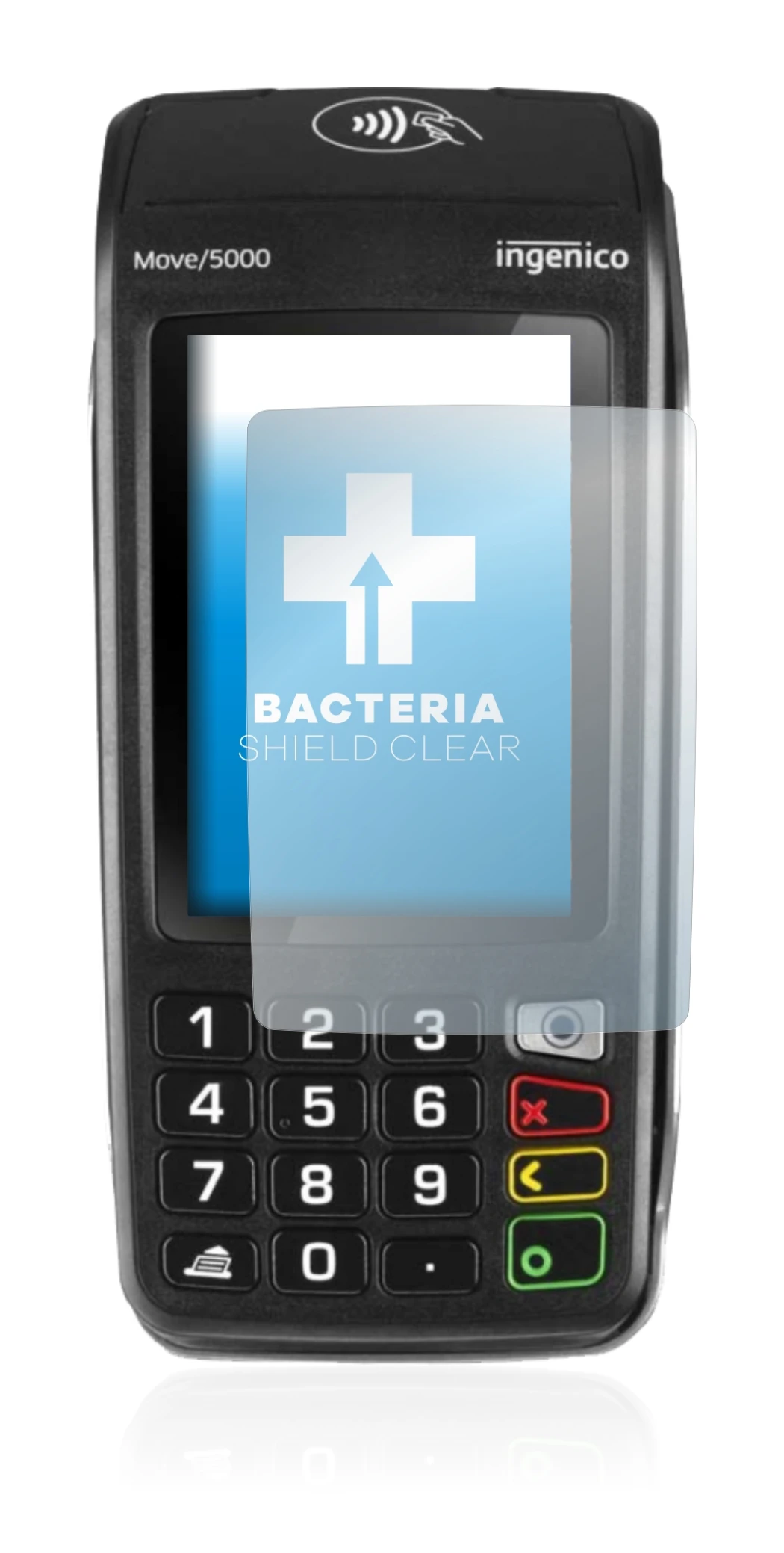 Image de l'appareil ingenico Move 5000 avec une grande variété de protections d'écran.