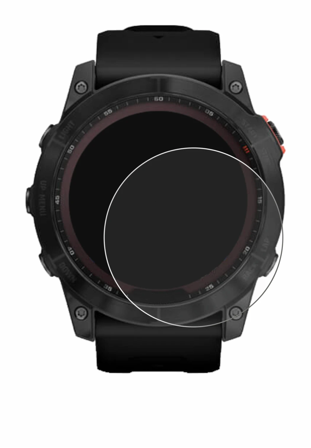 Image de l'appareil Garmin Fenix 7X (51 mm) avec une grande variété de protections d'écran.