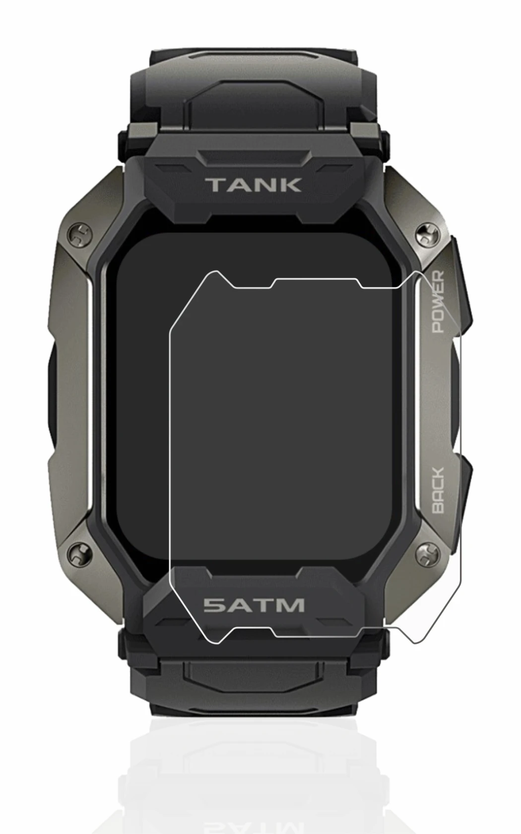 Image de l'appareil Kospet Tank M1 avec une grande variété de protections d'écran.