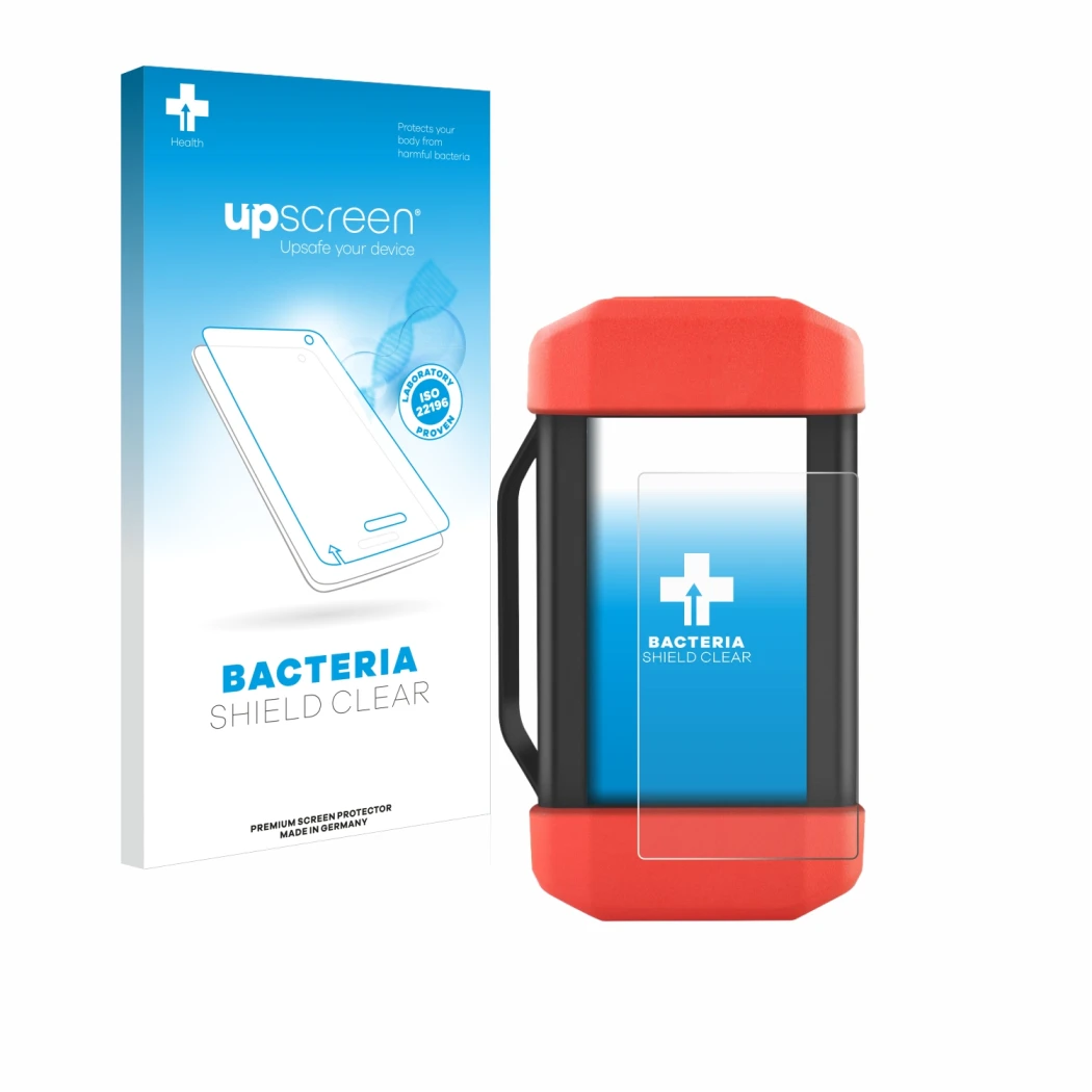 Face avant d’un emballage produit avec le logo de la marque upscreen. À côté, l’appareil Launch SRDs SmartLink est représenté 