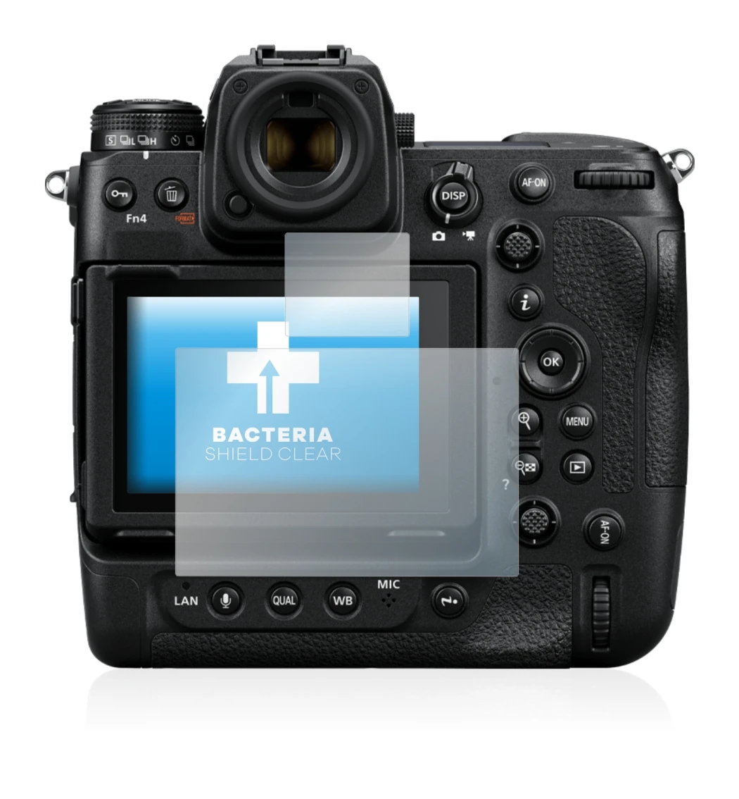 Image de l'appareil Nikon Z 9 (Affichage + affichage des épaules) avec une grande variété de protections d'écran.