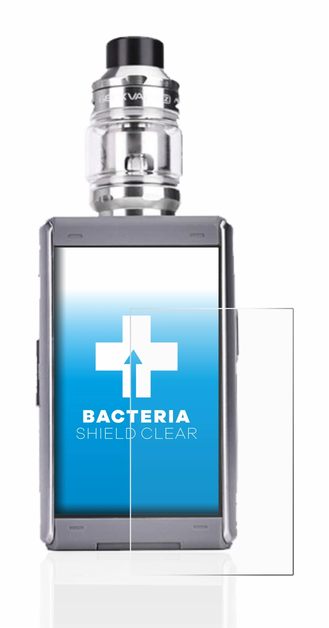 Image de l'appareil GeekVape T200 avec une grande variété de protections d'écran.