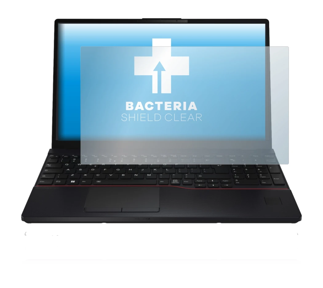 Image de l'appareil Fujitsu Lifebook E5512 avec une grande variété de protections d'écran.