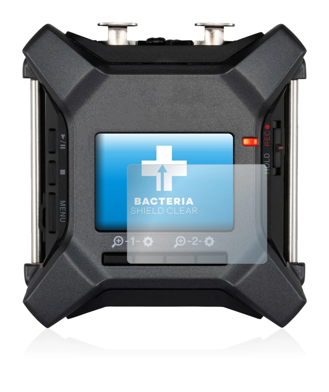 Image de l'appareil Zoom F3 field recorder avec une grande variété de protections d'écran.