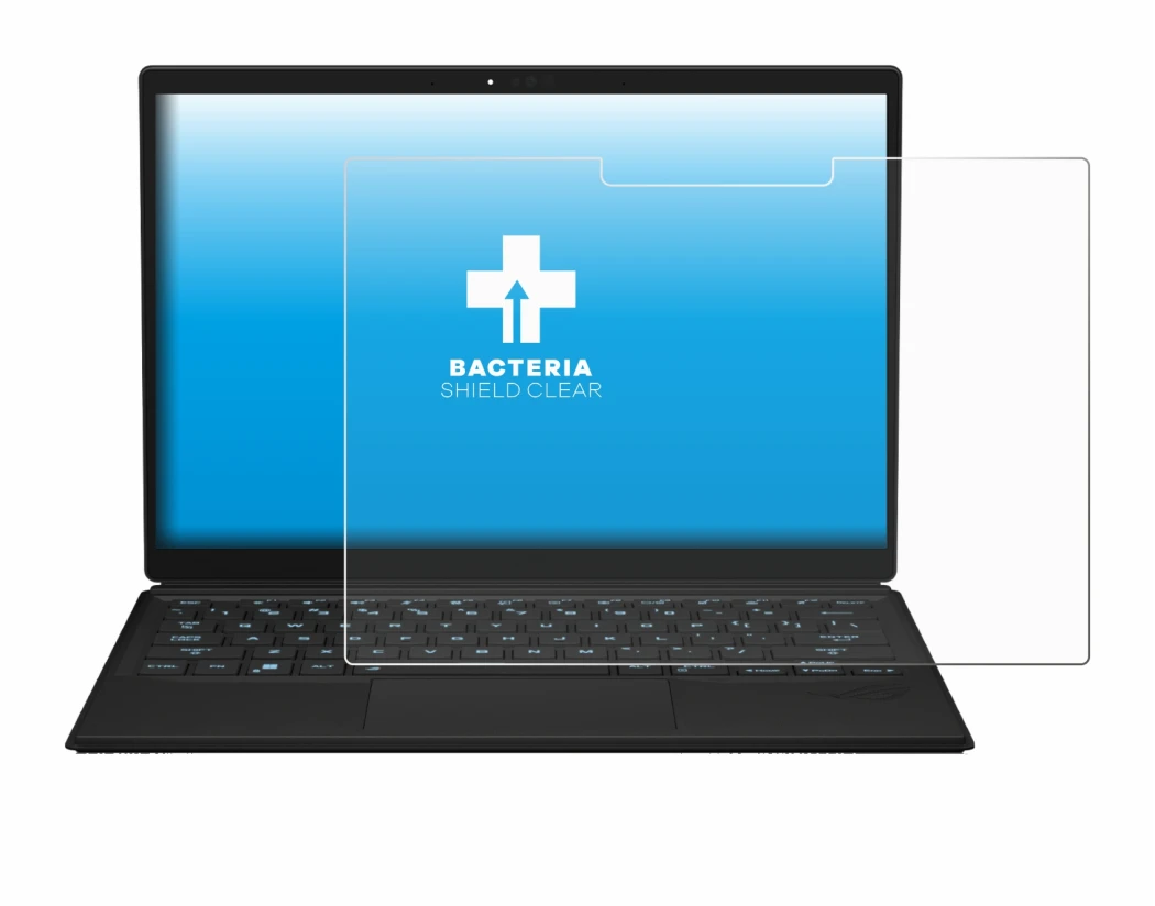 Image de l'appareil ASUS ROG Flow Z13 2023 avec une grande variété de protections d'écran.