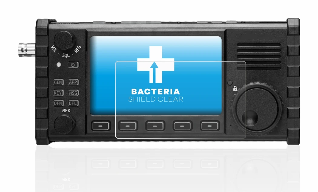 Image de l'appareil Xiegu X6100 HF-Transceiver avec une grande variété de protections d'écran.