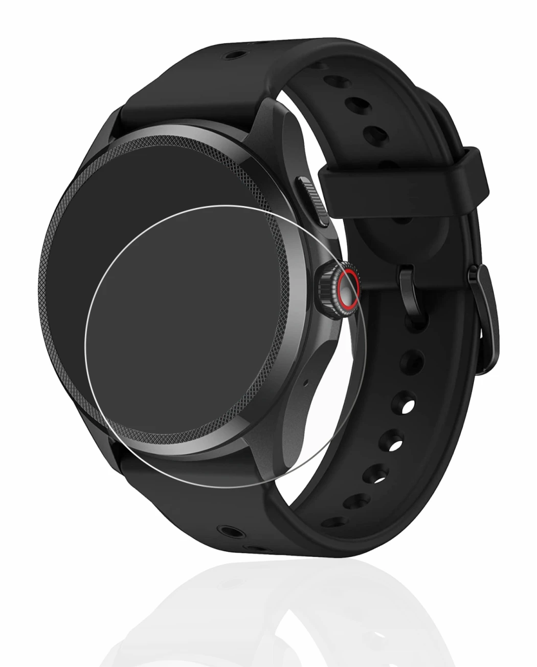 Image de l'appareil Mobvoi TicWatch Pro 5 avec une grande variété de protections d'écran.