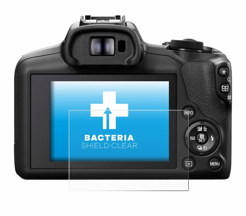 Image de l'appareil Canon EOS R100 avec une grande variété de protections d'écran.