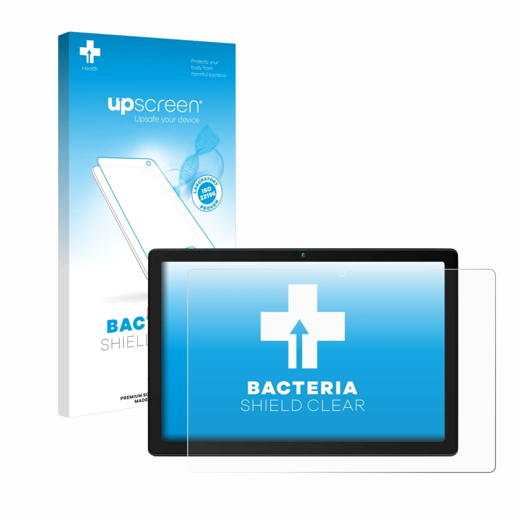 Face avant d’un emballage produit avec le logo de la marque upscreen. À côté, l’appareil HotLight HLT1001 10