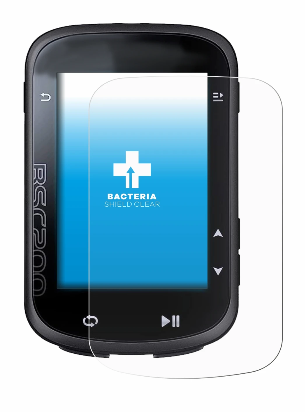 Image de l'appareil iGPSPORT BSC200 avec une grande variété de protections d'écran.