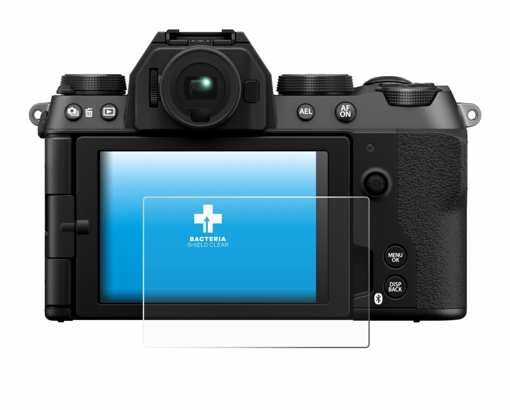 Image de l'appareil Fujifilm X-S20 avec une grande variété de protections d'écran.