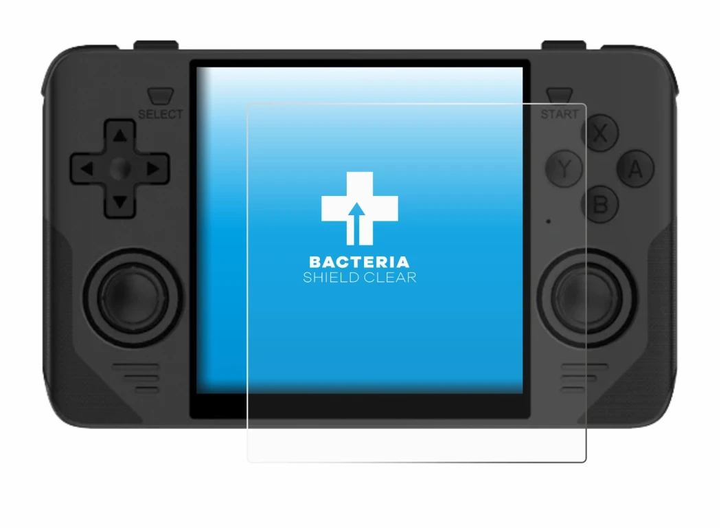 Image de l'appareil Powkiddy RGB30 avec une grande variété de protections d'écran.