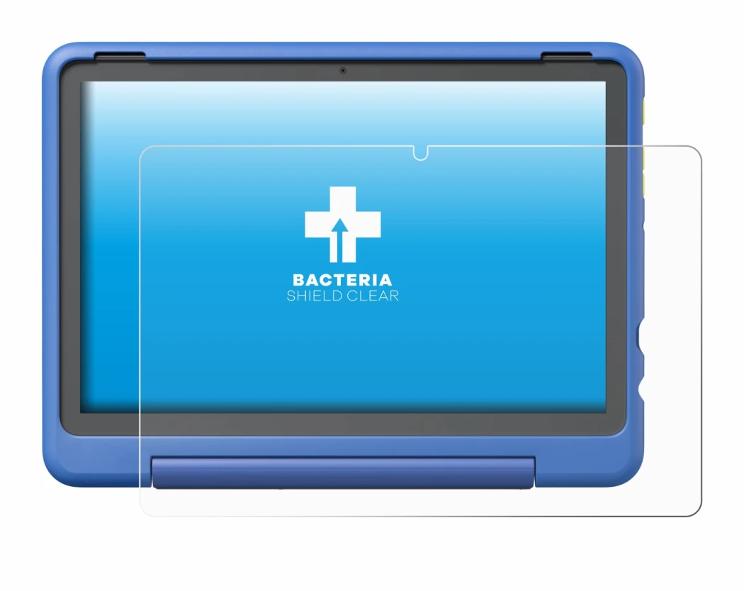 Image de l'appareil Amazon Fire HD 10 Kids Pro 2023 avec une grande variété de protections d'écran.