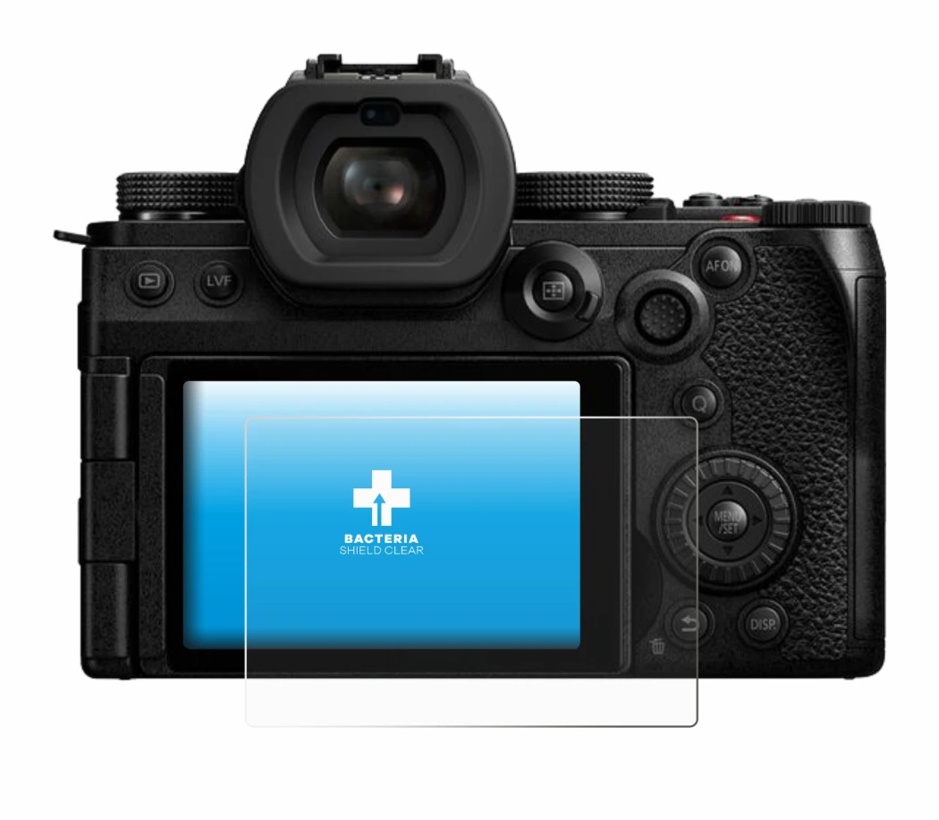 Image de l'appareil Panasonic Lumix DC-S5M2X avec une grande variété de protections d'écran.