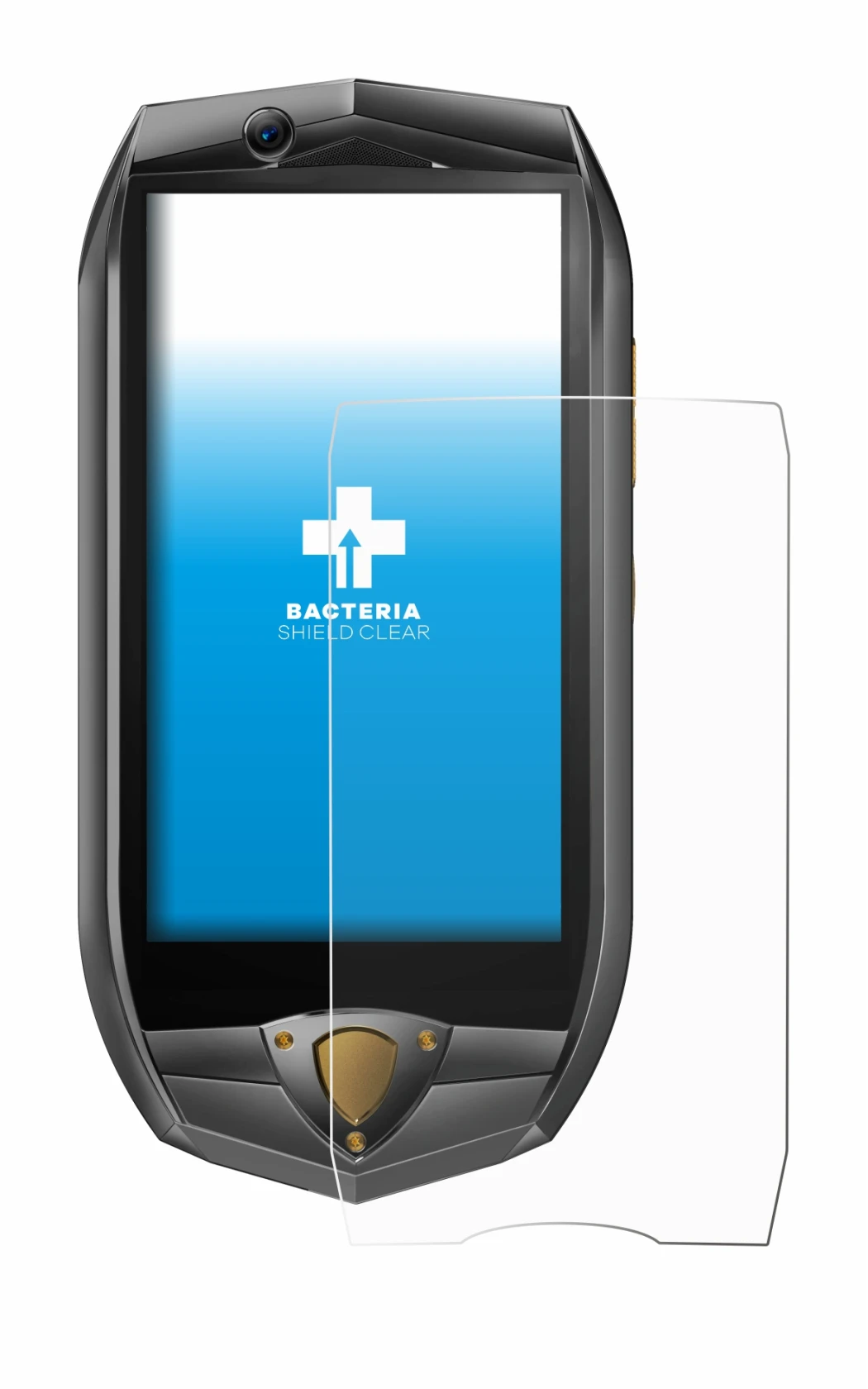 Image de l'appareil Oukitel K16 avec une grande variété de protections d'écran.