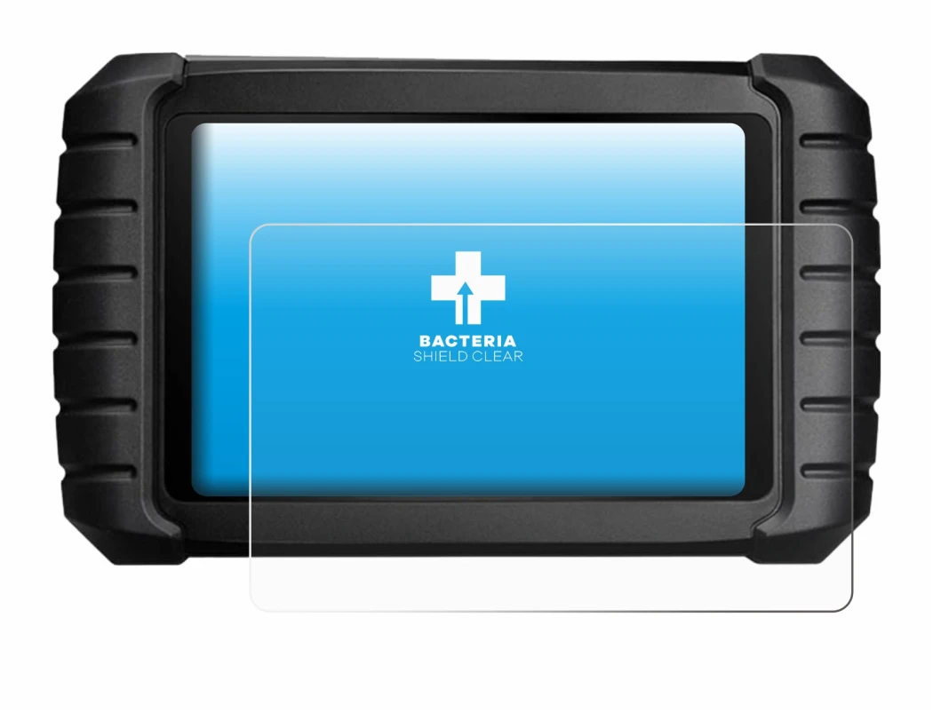 Image de l'appareil iCarsoft CR Max avec une grande variété de protections d'écran.