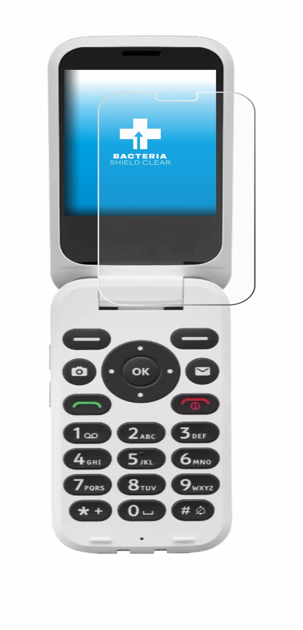 Image de l'appareil Doro 6820 avec une grande variété de protections d'écran.