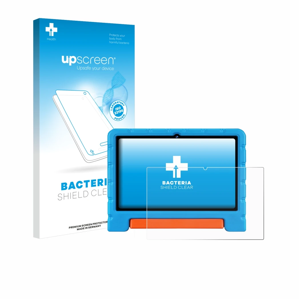 Face avant d’un emballage produit avec le logo de la marque upscreen. À côté, l’appareil ZIOVO Z138 10