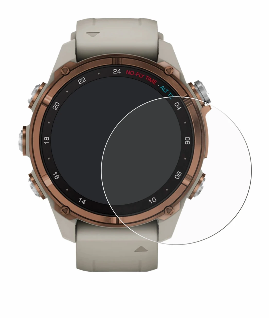 Image de l'appareil Garmin Descent Mk3 (43 mm) avec une grande variété de protections d'écran.