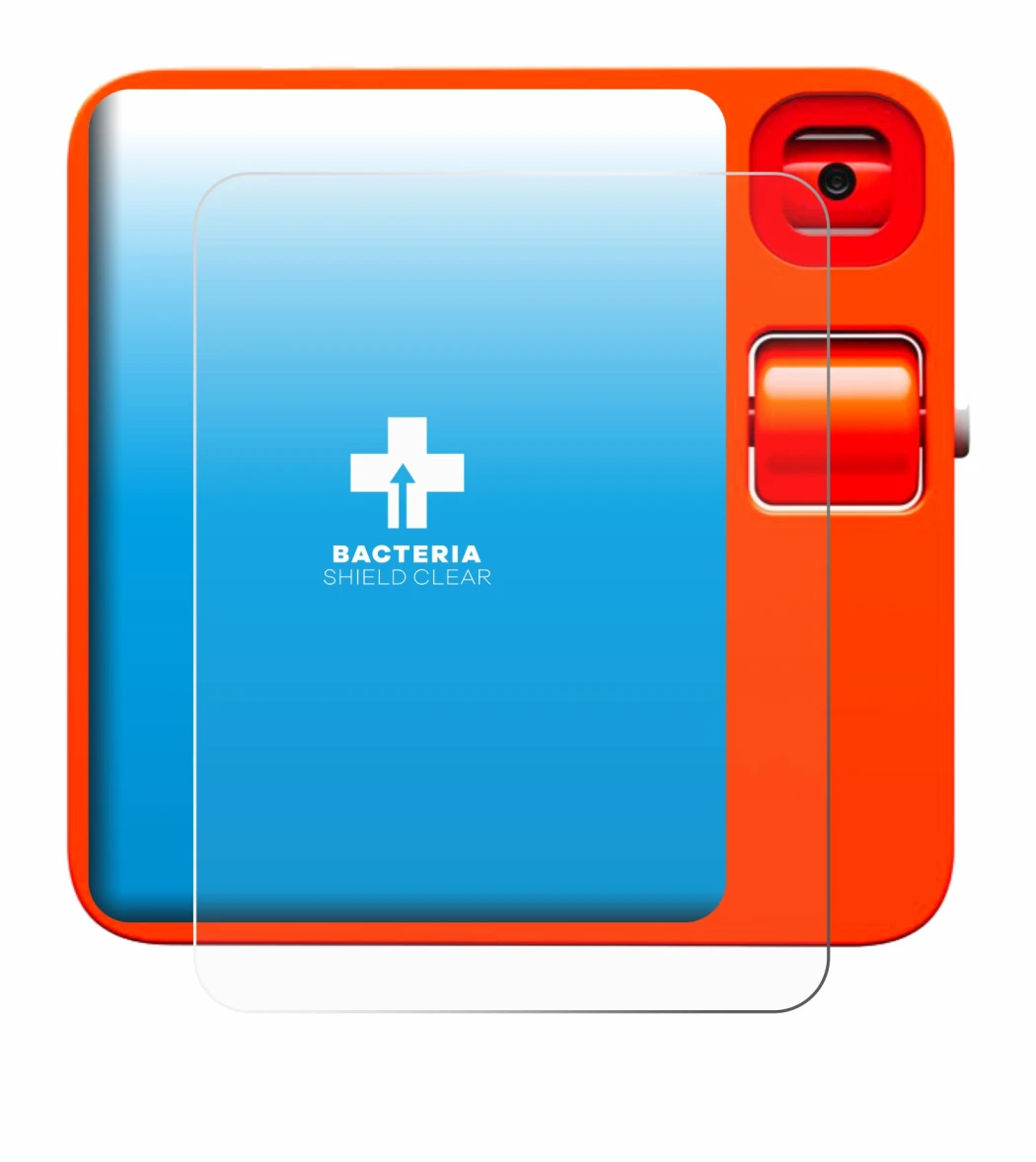 Image de l'appareil rabbit r1 avec une grande variété de protections d'écran.