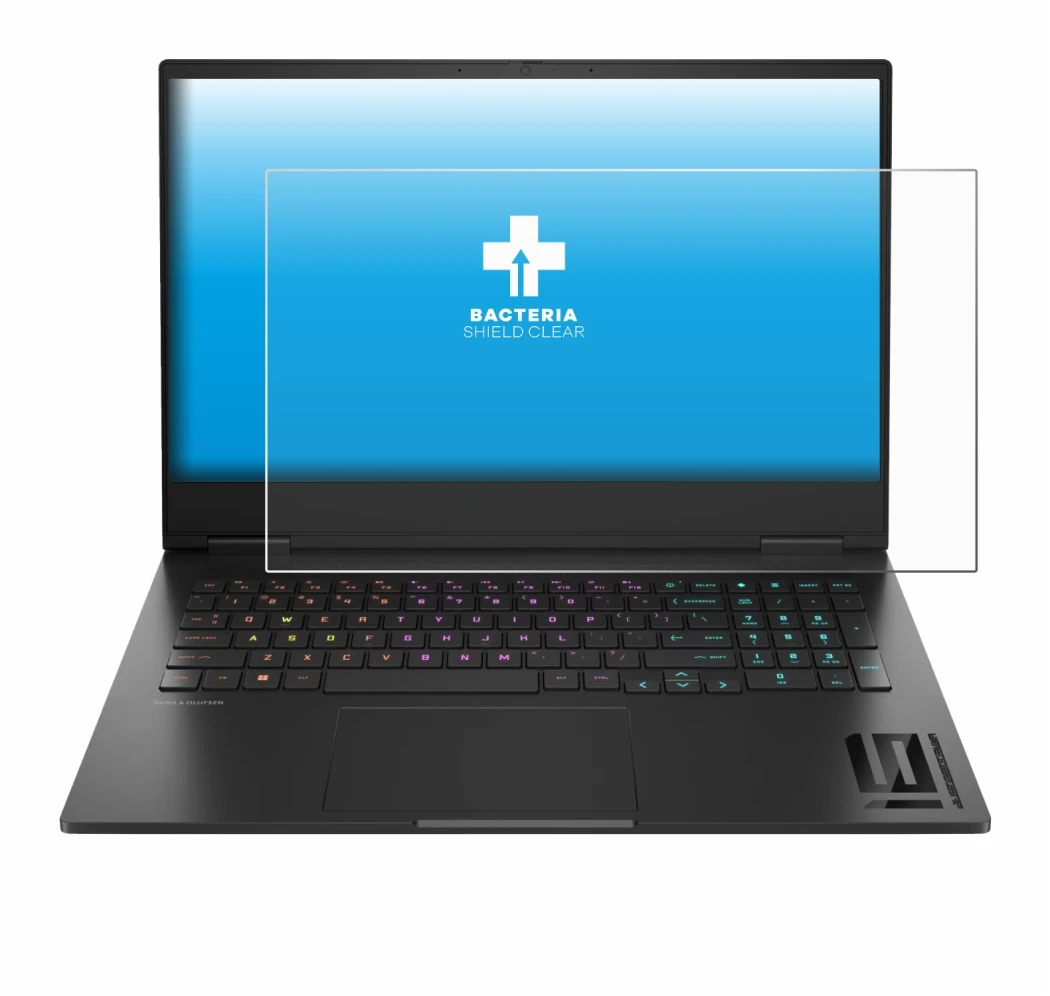 Image de l'appareil HP Omen 16 2024 avec une grande variété de protections d'écran.