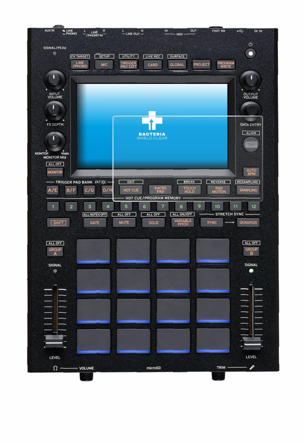 Image de l'appareil KORG KAOSS Replay avec une grande variété de protections d'écran.