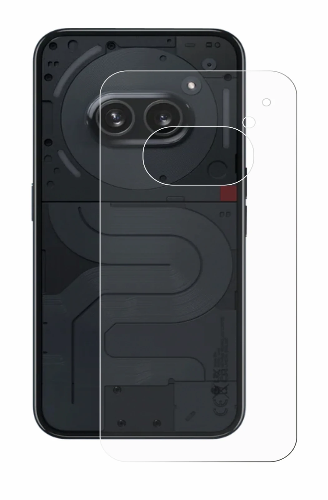 Image de l'appareil Nothing Phone (2a) (Arrière) avec une grande variété de protections d'écran.